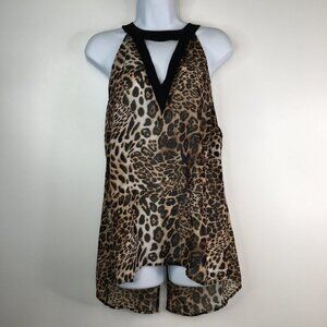 Bisou Bisou Animal Print Sleeveless Top Tunic Size M